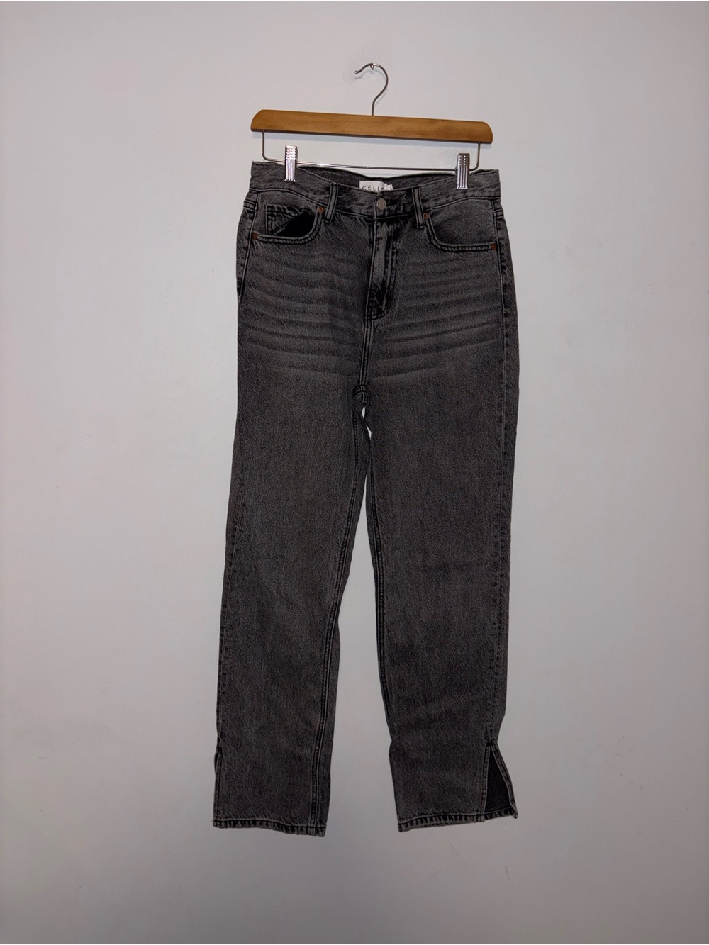 Cello • Black Straight Leg Slits Jeans
